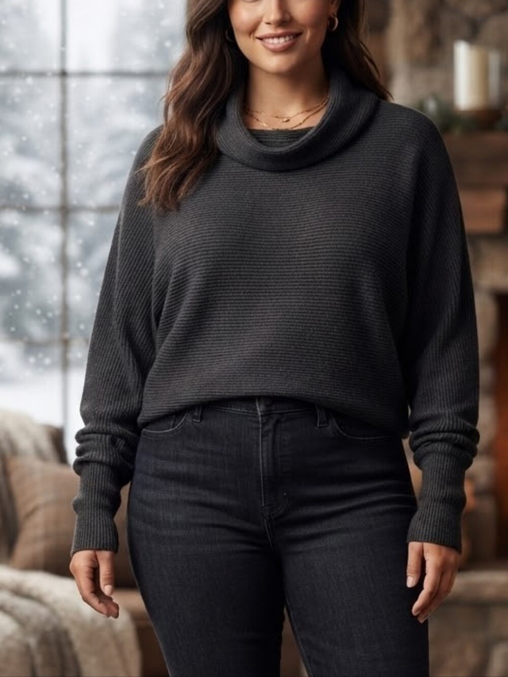 Workhall Plants Matter Black Size 1 Turtleneck Sweater Made in USA